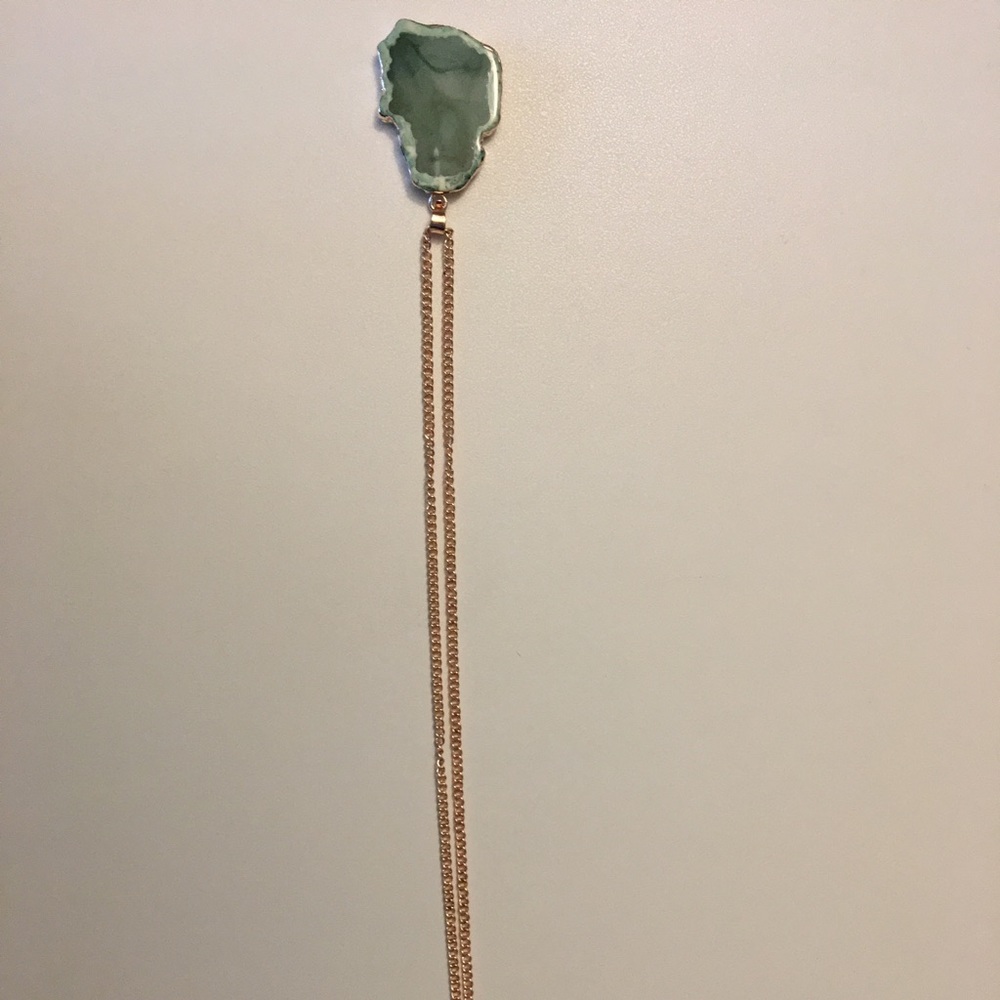 Marble necklace with rose gold chain.